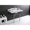 Kingston Brass 36 Carrara Marble Console Sink with Brass Legs, Marble WhitePolished Nickel LMS3630MBSQ6 - alternate 4